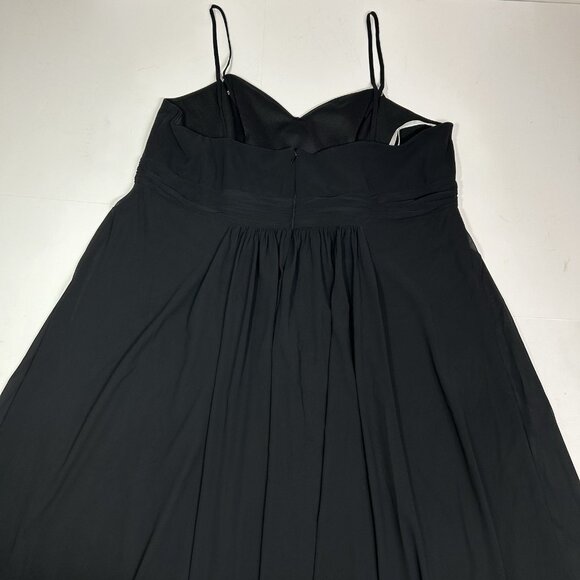 David Bridal Women High Low Black Chiffon Dress Strappy Beaded Front Sz 22 Flaw - Picture 9 of 12